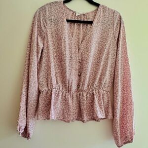 Mauve Lavender Floral Blouse